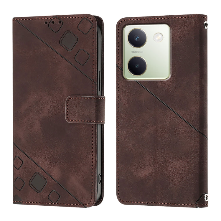 For vivo Y100 5G Global Skin Feel Embossed Leather Phone Case