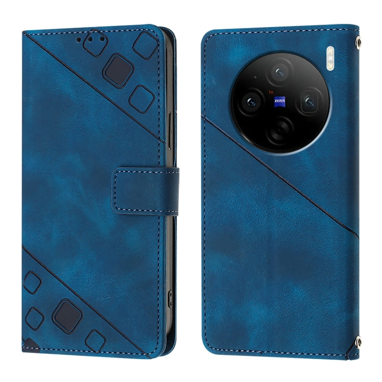 For vivo X100 Pro Skin Feel Embossed Leather Phone Case