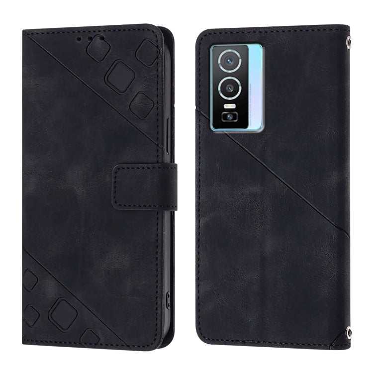 For vivo Y76 5G Skin Feel Embossed Leather Phone Case