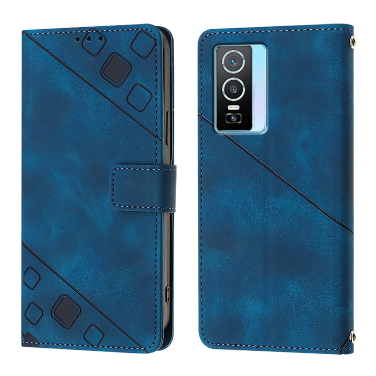 For vivo Y76 5G Skin Feel Embossed Leather Phone Case
