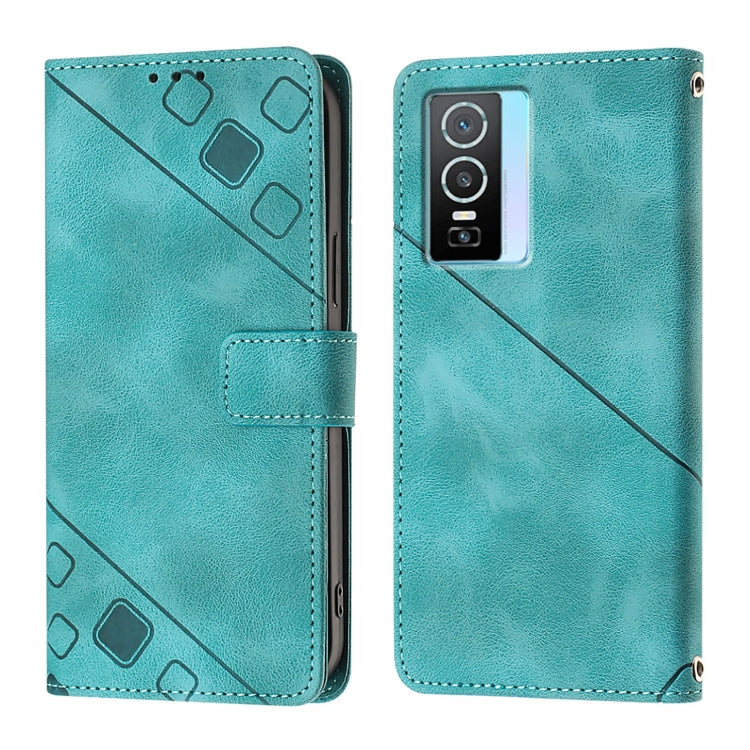 For vivo Y76 5G Skin Feel Embossed Leather Phone Case