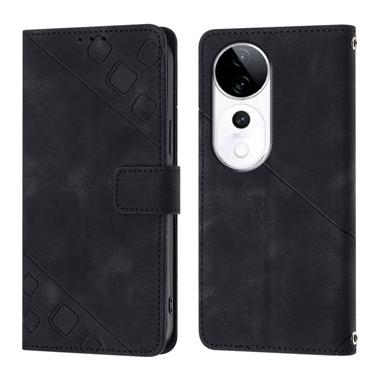 For vivo S19 Pro Skin Feel Embossed Leather Phone Case
