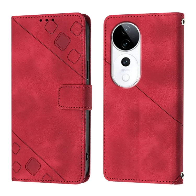 For vivo S19 Pro Skin Feel Embossed Leather Phone Case