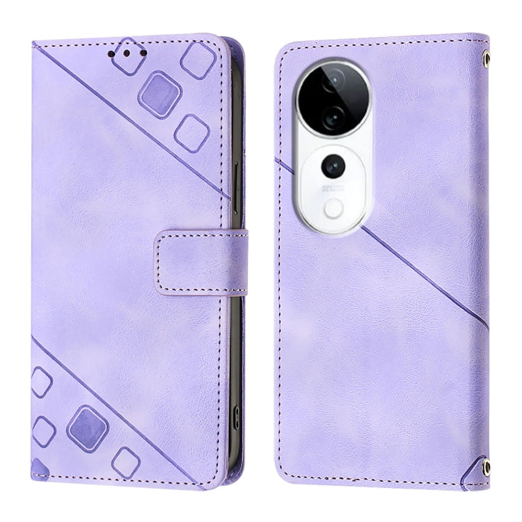 For vivo S19 Pro Skin Feel Embossed Leather Phone Case