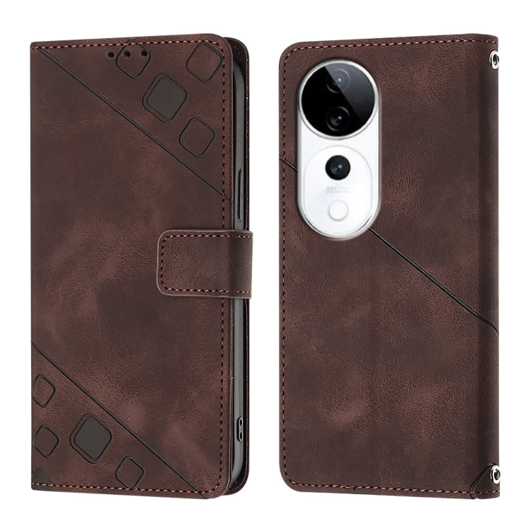 For vivo S19 Pro Skin Feel Embossed Leather Phone Case