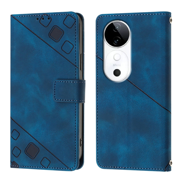 For vivo S19 Skin Feel Embossed Leather Phone Case