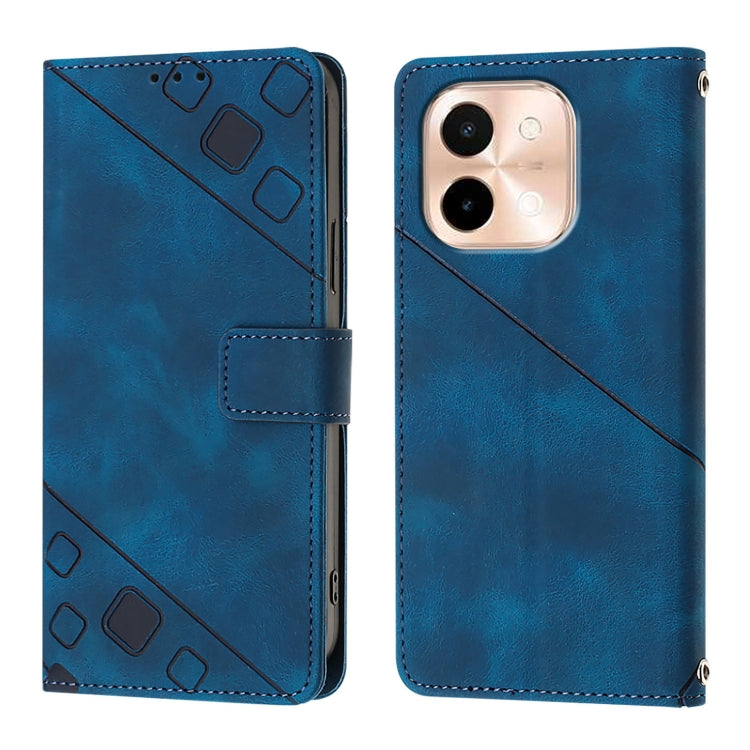 For vivo Y28 4G Skin Feel Embossed Leather Phone Case