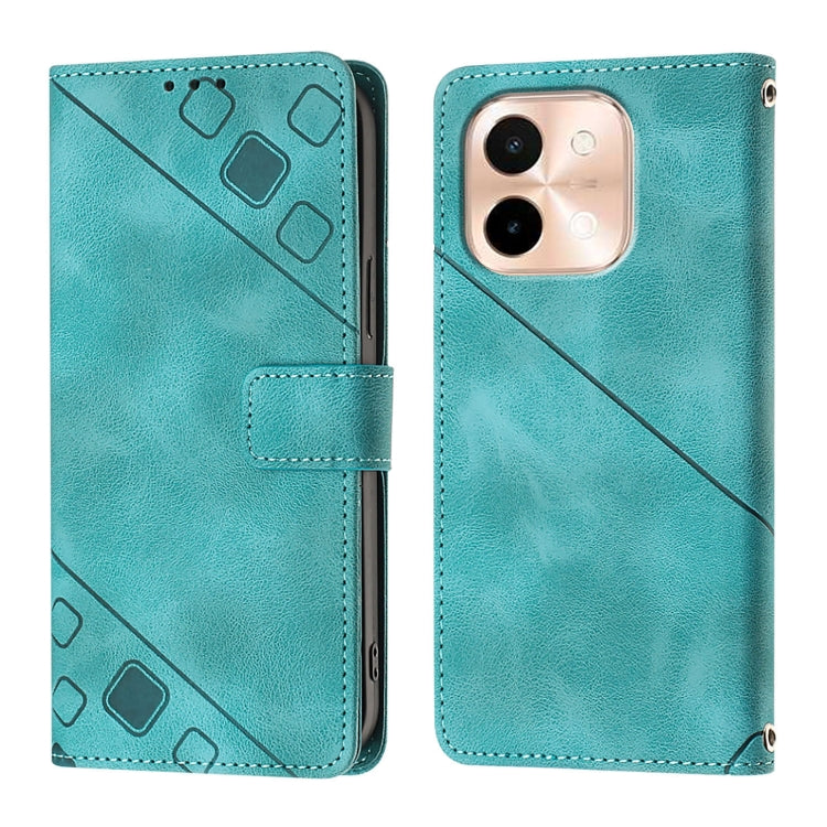 For vivo Y28 4G Skin Feel Embossed Leather Phone Case
