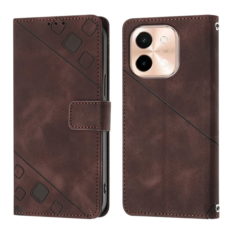 For vivo Y28 4G Skin Feel Embossed Leather Phone Case