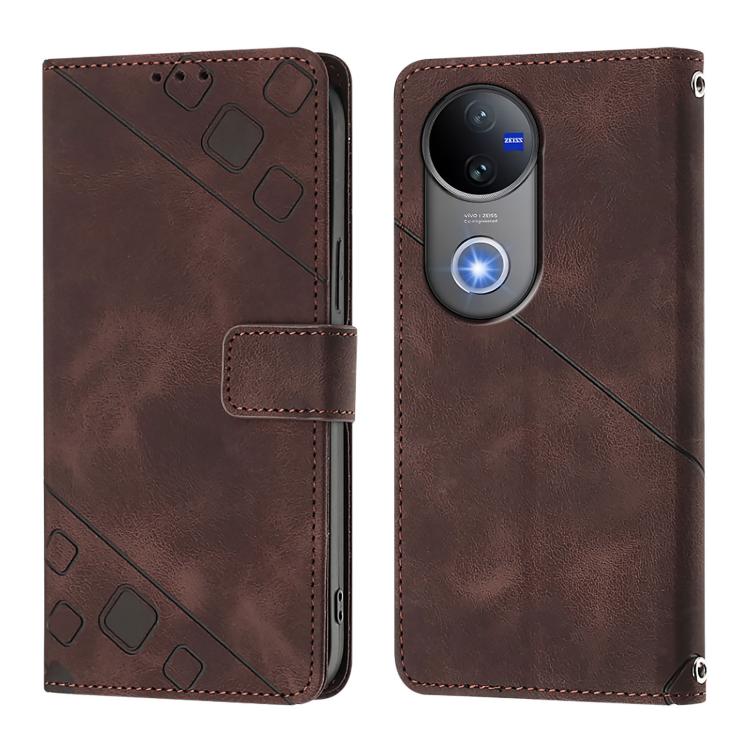 For vivo V50 5G Global Skin Feel Embossed Leather Phone Case
