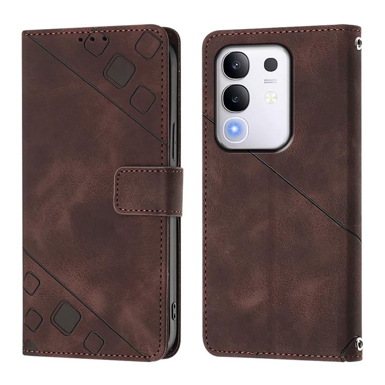 For vivo Y29 4G Global Skin Feel Embossed Leather Phone Case