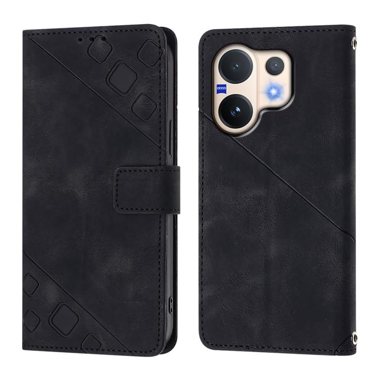 For vivo V60 5G Global Skin Feel Embossed Leather Phone Case
