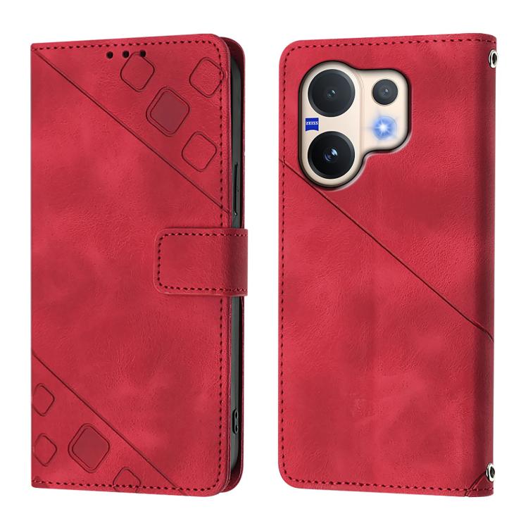 For vivo V60 5G Global Skin Feel Embossed Leather Phone Case