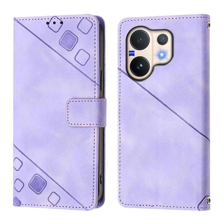 For vivo V60 5G Global Skin Feel Embossed Leather Phone Case