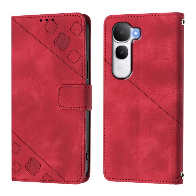 For vivo Y400 4G Skin Feel Embossed Leather Phone Case
