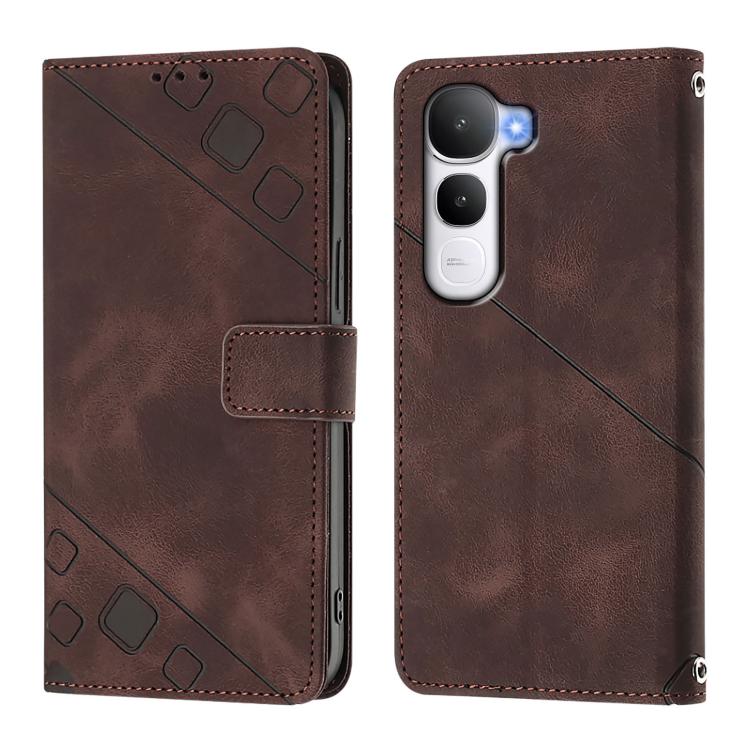 For vivo Y400 4G Skin Feel Embossed Leather Phone Case