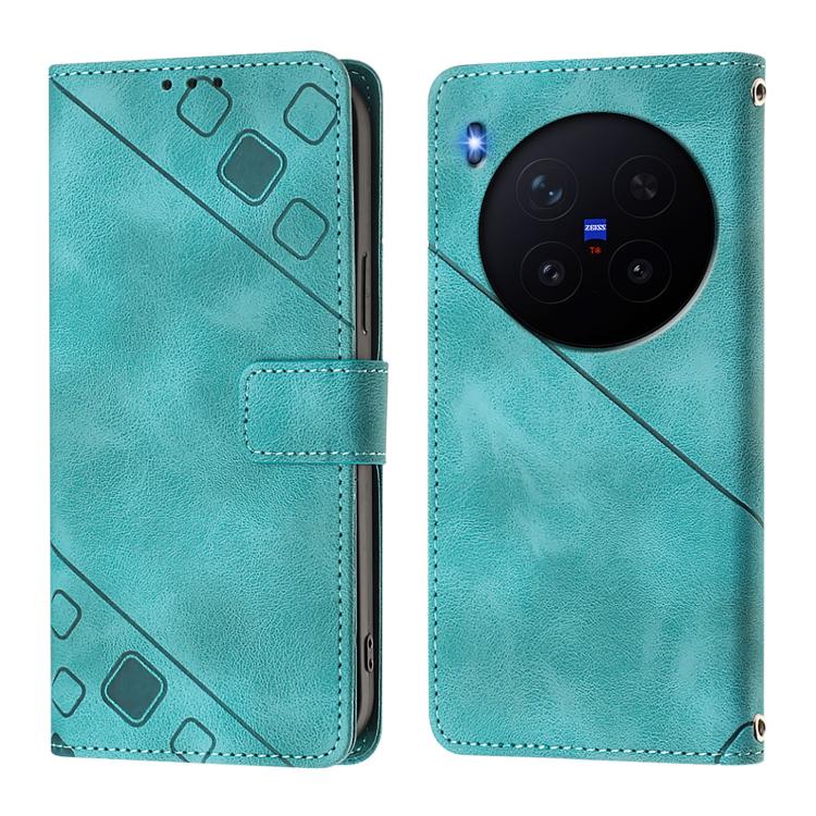 For vivo X300 Pro Skin Feel Embossed Leather Phone Case