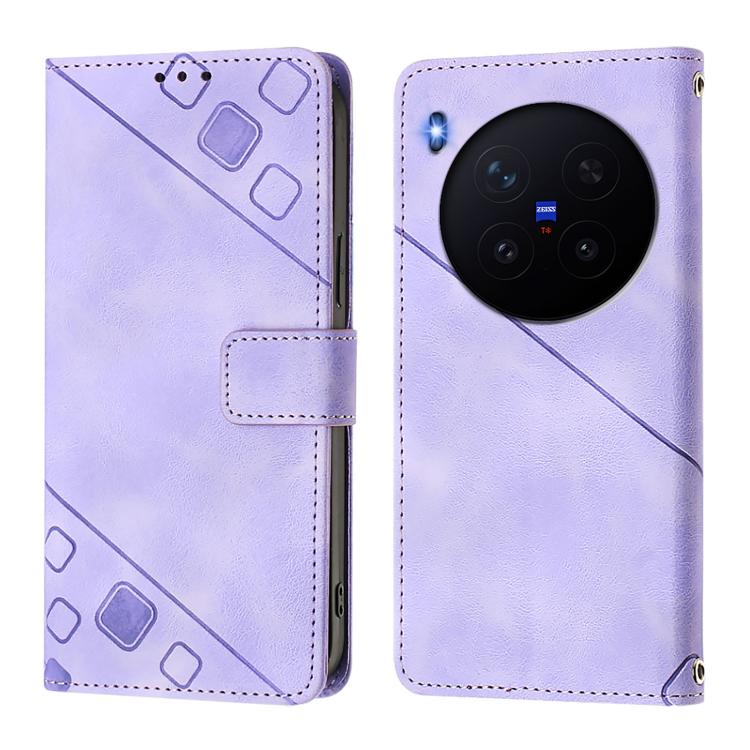 For vivo X300 Pro Skin Feel Embossed Leather Phone Case