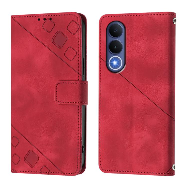 For vivo V70 FE 5G Skin Feel Embossed Leather Phone Case