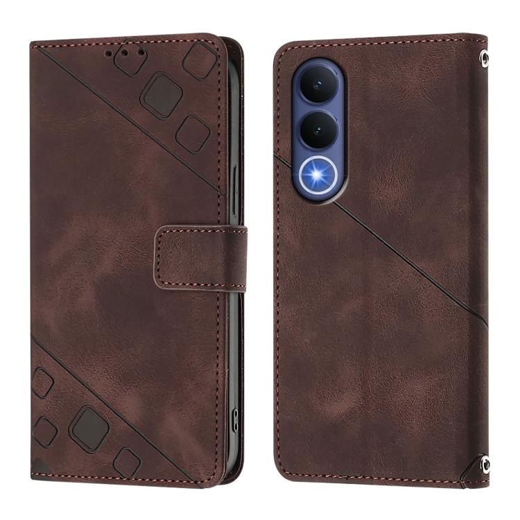 For vivo V70 FE 5G Skin Feel Embossed Leather Phone Case