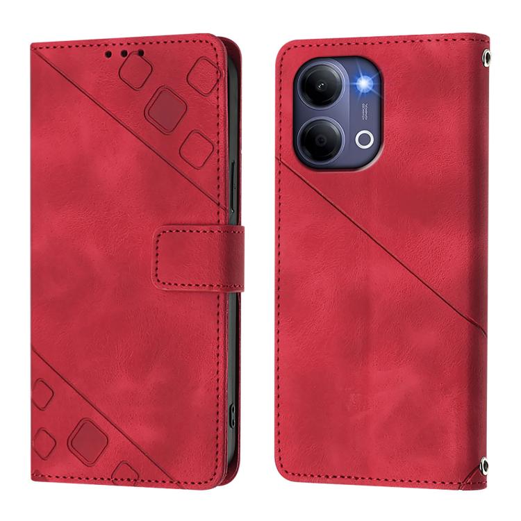 For vivo Y21 5G 2026 Global / Y05 4G Skin Feel Embossed Leather Phone Case