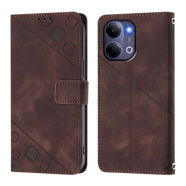 For vivo Y21 5G 2026 Global / Y05 4G Skin Feel Embossed Leather Phone Case