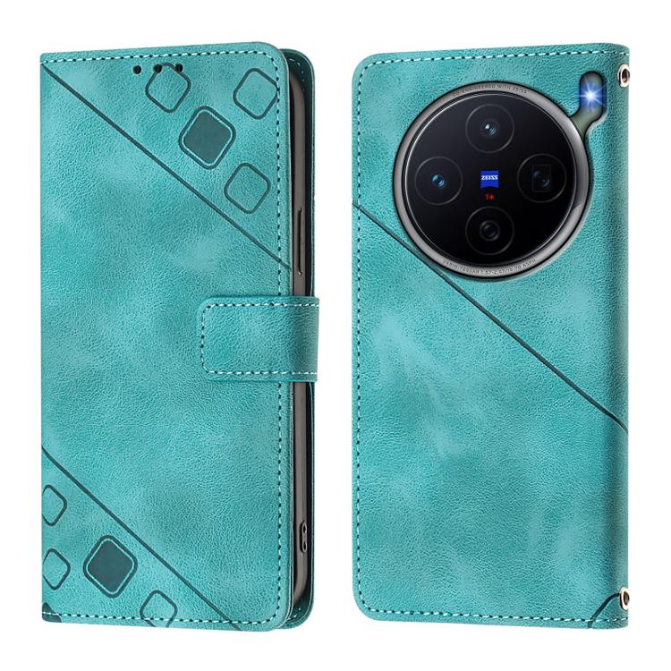 For vivo X300s 5G Skin Feel Embossed Leather Phone Case