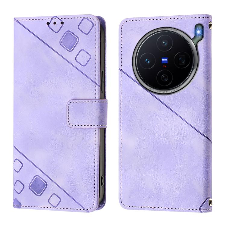 For vivo X300s 5G Skin Feel Embossed Leather Phone Case