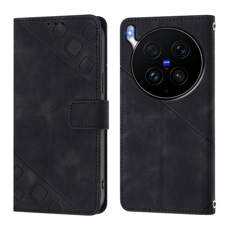 For vivo X300 Ultra 5G Skin Feel Embossed Leather Phone Case