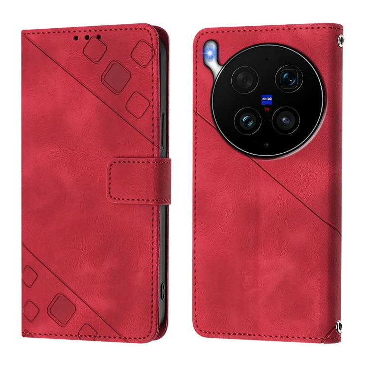 For vivo X300 Ultra 5G Skin Feel Embossed Leather Phone Case