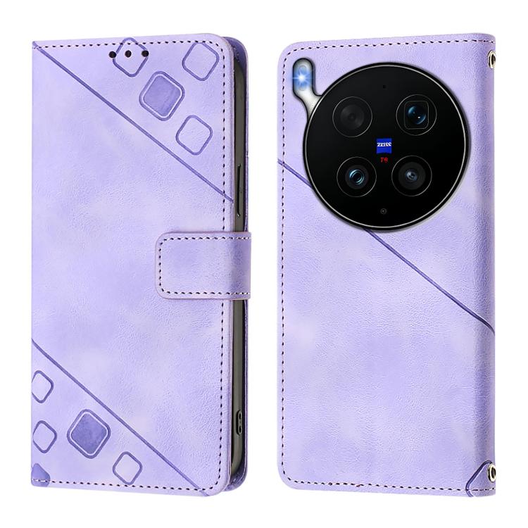 For vivo X300 Ultra 5G Skin Feel Embossed Leather Phone Case