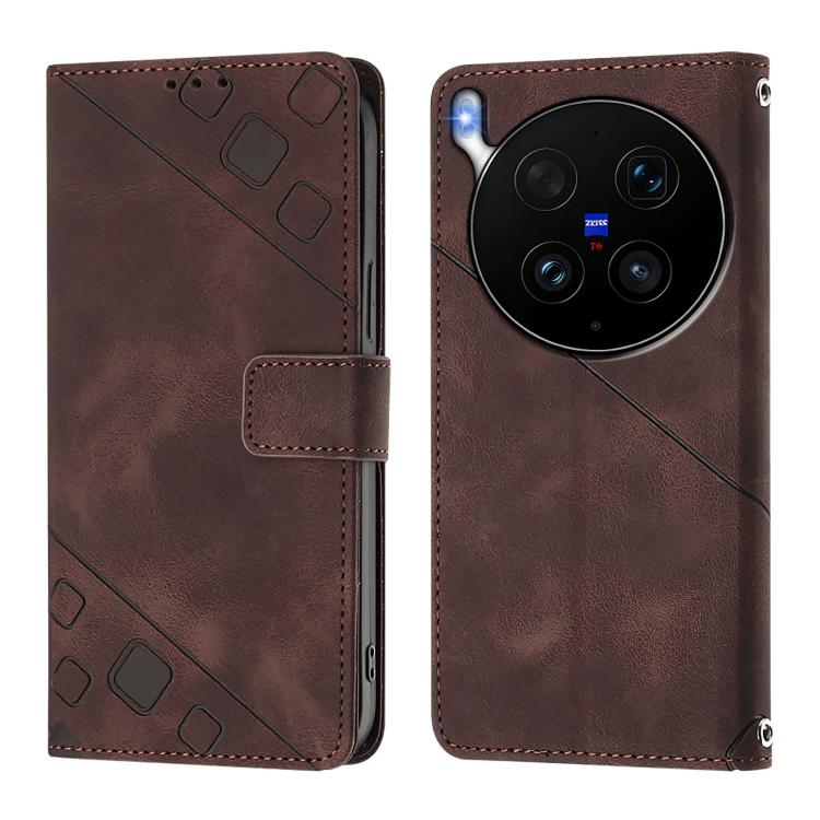 For vivo X300 Ultra 5G Skin Feel Embossed Leather Phone Case