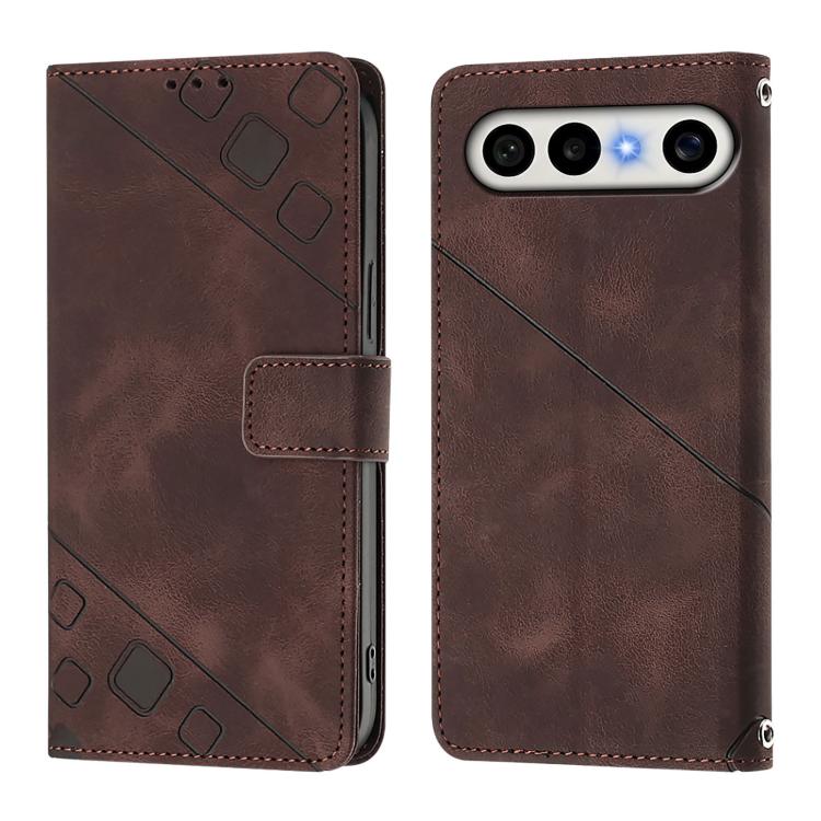 For vivo X300 FE 5G Russia / 5G Zeiss Skin Feel Embossed Leather Phone Case