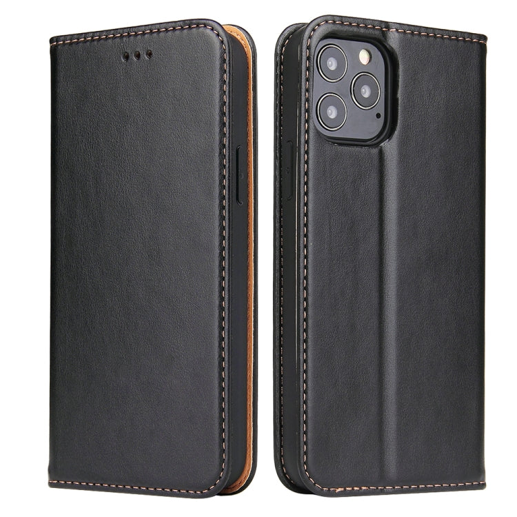 For iPhone 12 Pro Max Fierre Shann PU Genuine Leather Texture Horizontal Flip Leather Case with Holder & Card Slots & Wallet