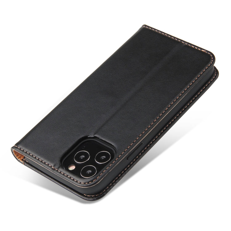 For iPhone 12 Pro Max Fierre Shann PU Genuine Leather Texture Horizontal Flip Leather Case with Holder & Card Slots & Wallet