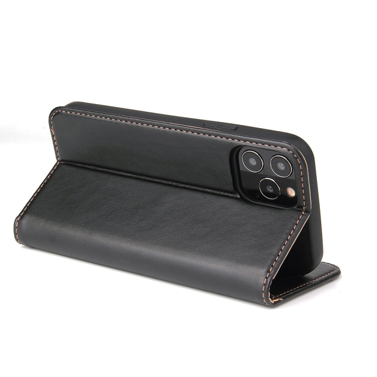 For iPhone 12 Pro Max Fierre Shann PU Genuine Leather Texture Horizontal Flip Leather Case with Holder & Card Slots & Wallet
