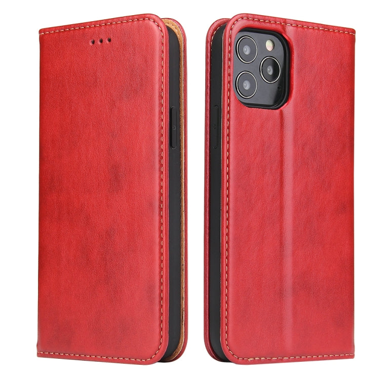 For iPhone 12 Pro Max Fierre Shann PU Genuine Leather Texture Horizontal Flip Leather Case with Holder & Card Slots & Wallet