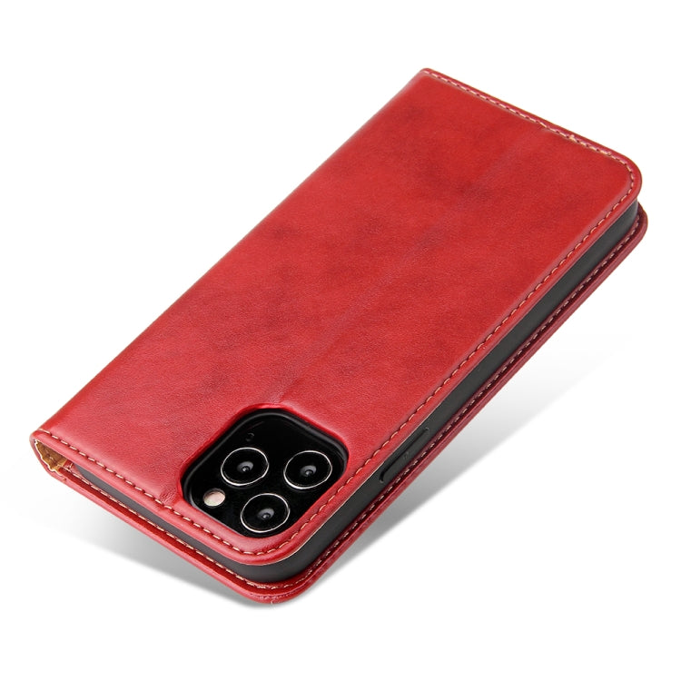 For iPhone 12 Pro Max Fierre Shann PU Genuine Leather Texture Horizontal Flip Leather Case with Holder & Card Slots & Wallet