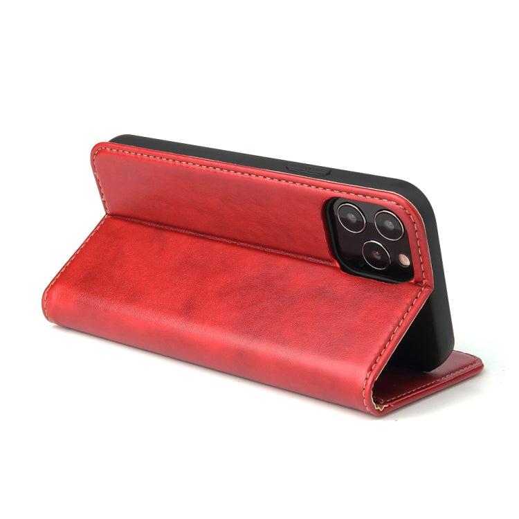 For iPhone 12 Pro Max Fierre Shann PU Genuine Leather Texture Horizontal Flip Leather Case with Holder & Card Slots & Wallet