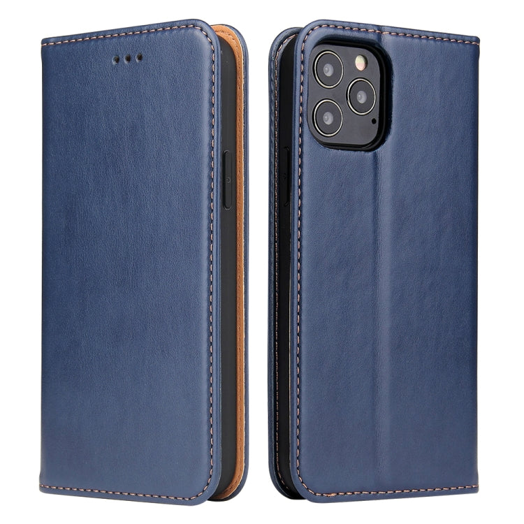 For iPhone 12 Pro Max Fierre Shann PU Genuine Leather Texture Horizontal Flip Leather Case with Holder & Card Slots & Wallet