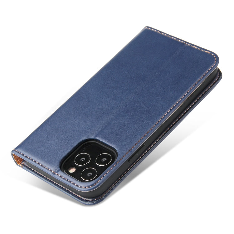 For iPhone 12 Pro Max Fierre Shann PU Genuine Leather Texture Horizontal Flip Leather Case with Holder & Card Slots & Wallet
