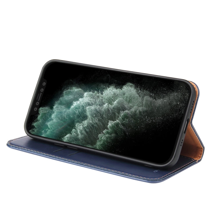 For iPhone 12 Pro Max Fierre Shann PU Genuine Leather Texture Horizontal Flip Leather Case with Holder & Card Slots & Wallet