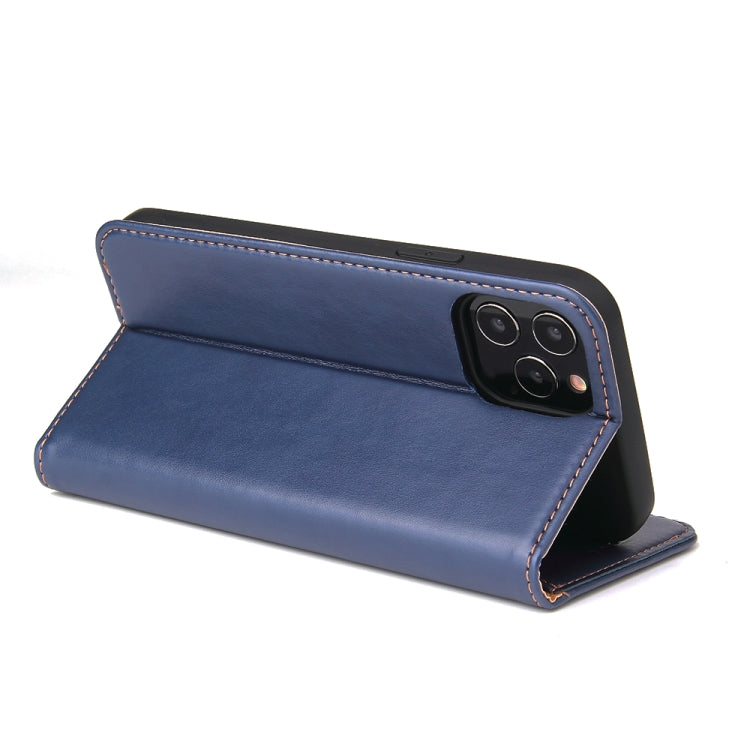 For iPhone 12 Pro Max Fierre Shann PU Genuine Leather Texture Horizontal Flip Leather Case with Holder & Card Slots & Wallet