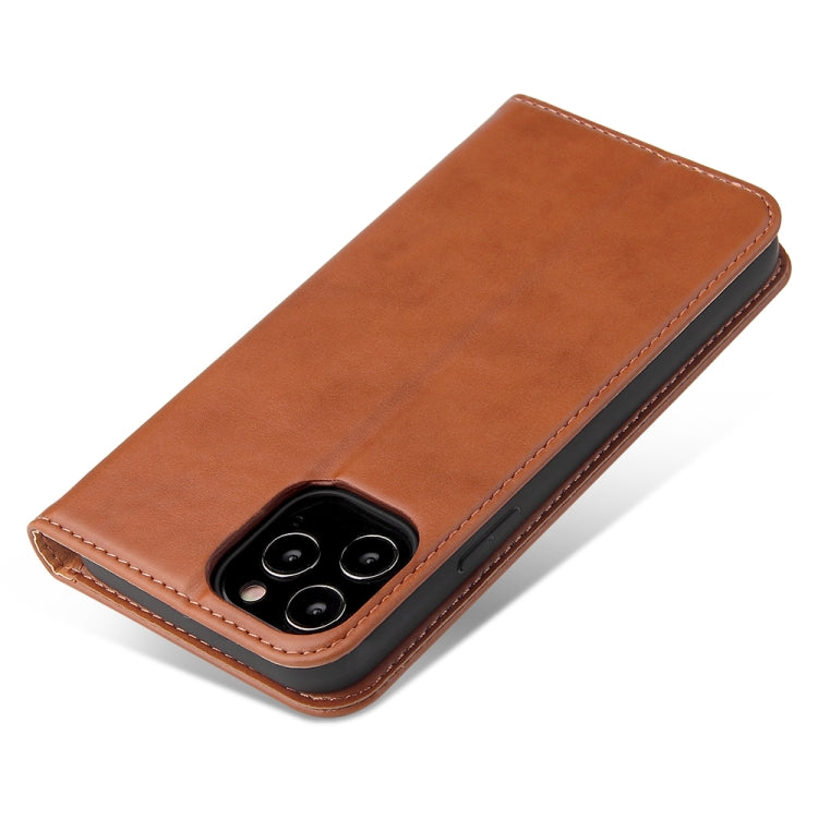 For iPhone 12 Pro Max Fierre Shann PU Genuine Leather Texture Horizontal Flip Leather Case with Holder & Card Slots & Wallet