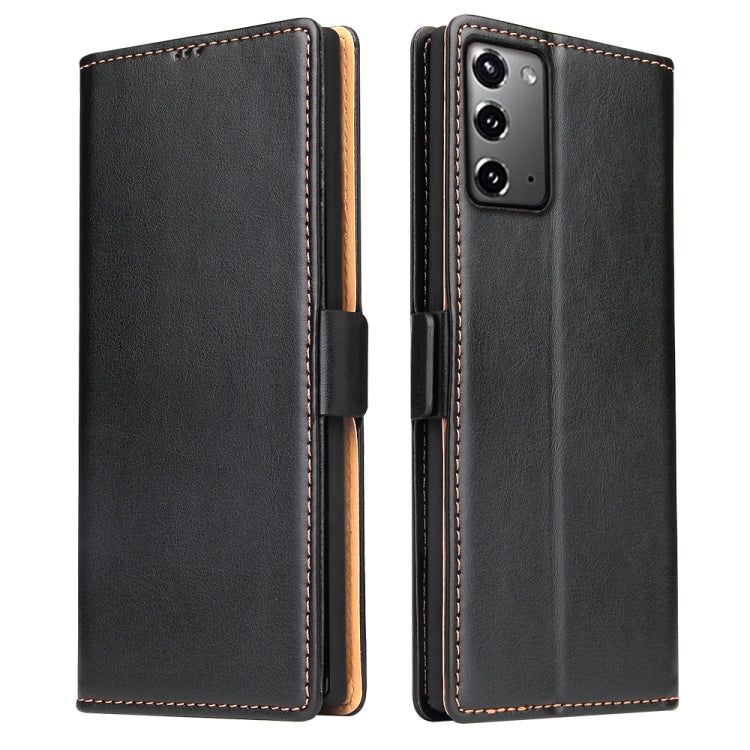 For Samsung Galaxy Note20 Fierre Shann PU Genuine Leather Texture Horizontal Flip Leather Case with Holder & Card Slots & Wallet