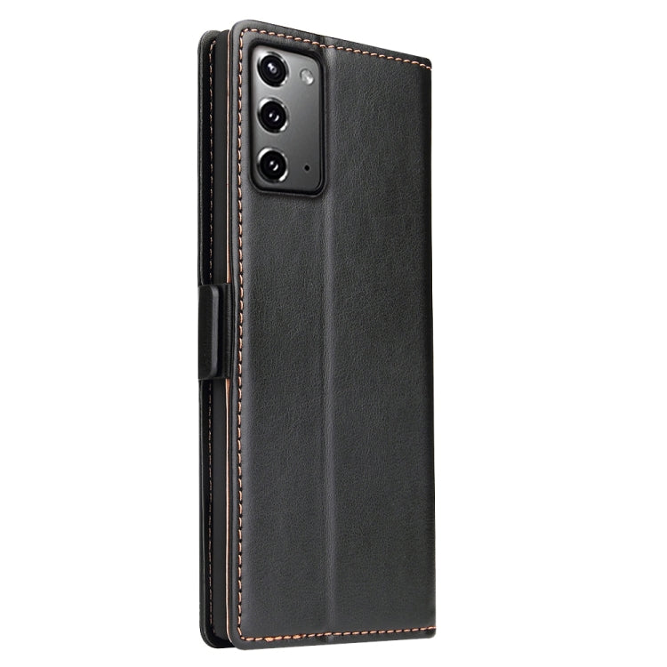 For Samsung Galaxy Note20 Fierre Shann PU Genuine Leather Texture Horizontal Flip Leather Case with Holder & Card Slots & Wallet