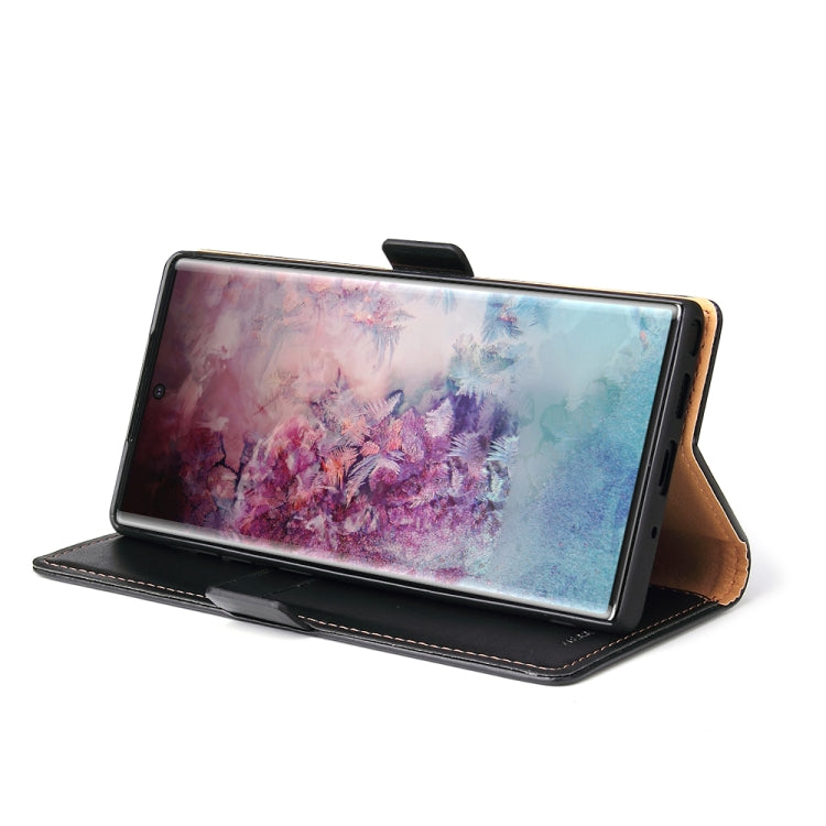 For Samsung Galaxy Note20 Fierre Shann PU Genuine Leather Texture Horizontal Flip Leather Case with Holder & Card Slots & Wallet