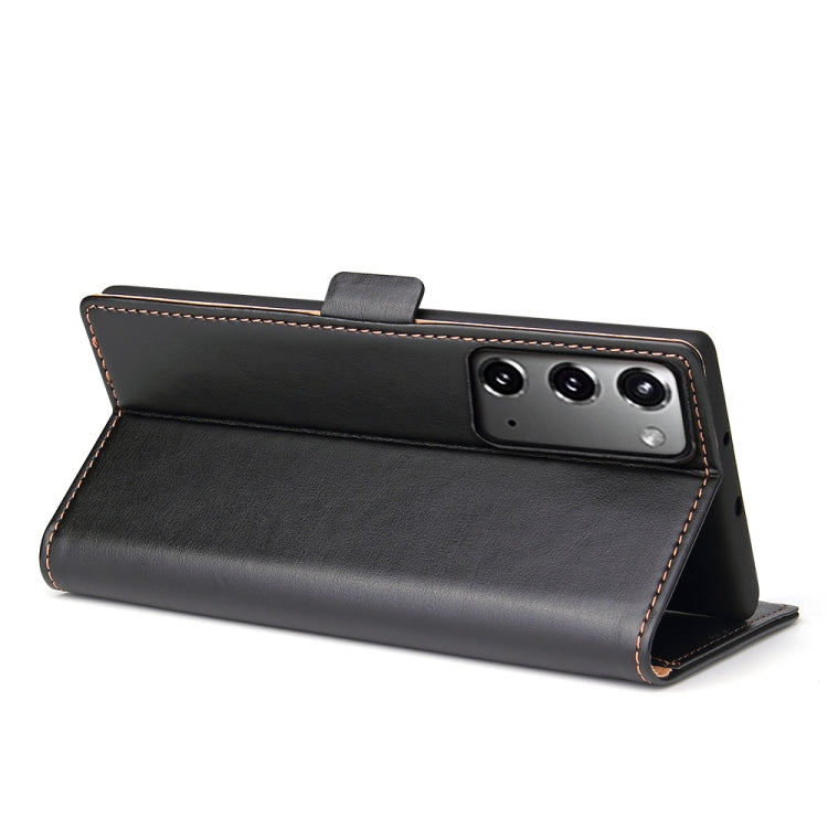 For Samsung Galaxy Note20 Fierre Shann PU Genuine Leather Texture Horizontal Flip Leather Case with Holder & Card Slots & Wallet