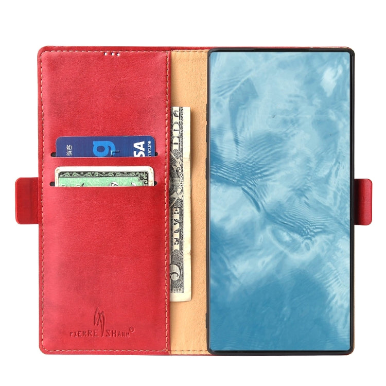 For Samsung Galaxy Note20 Fierre Shann PU Genuine Leather Texture Horizontal Flip Leather Case with Holder & Card Slots & Wallet