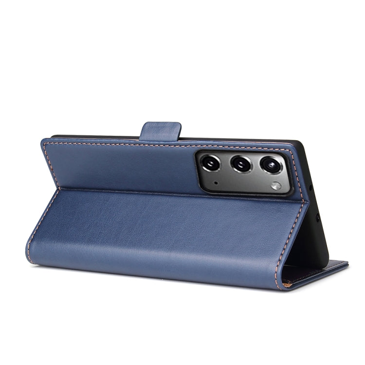 For Samsung Galaxy Note20 Fierre Shann PU Genuine Leather Texture Horizontal Flip Leather Case with Holder & Card Slots & Wallet
